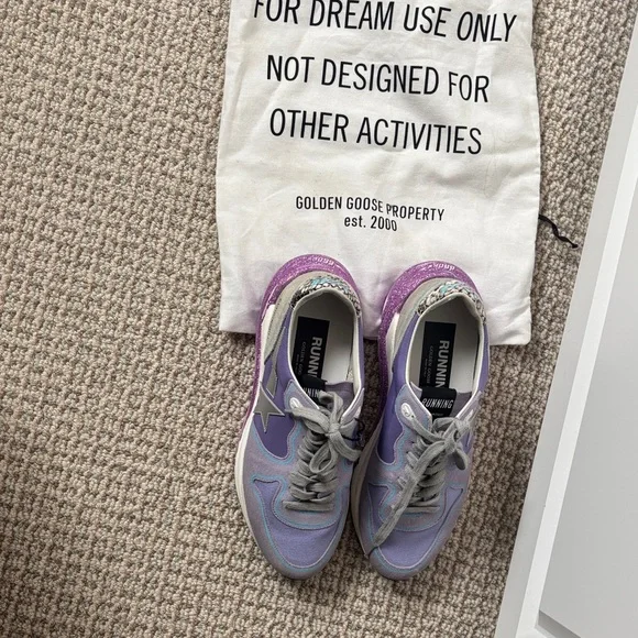 Golden Goose Lavender and Silver Sneakers - Picture 2 of 12